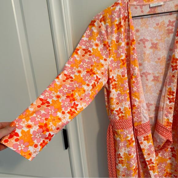 Cabana Life Orange Pink Floral UPF Romper Dress Large - Picture 11 of 12